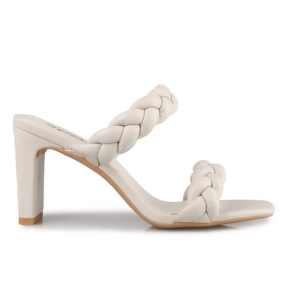 Soda Braided Band Square Heel Sandals - Picture 2 of 10